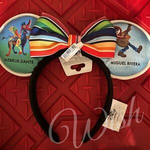 DISNEY PARKS COCO MIGUEL DANTE RAINBOW MINNIE MOUSE EARS FOR ADULT NEW WITH TAGS